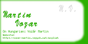 martin vozar business card